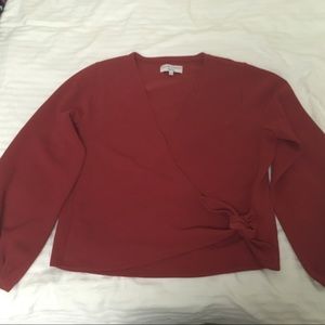 Madewell Red Wrap Shirt
